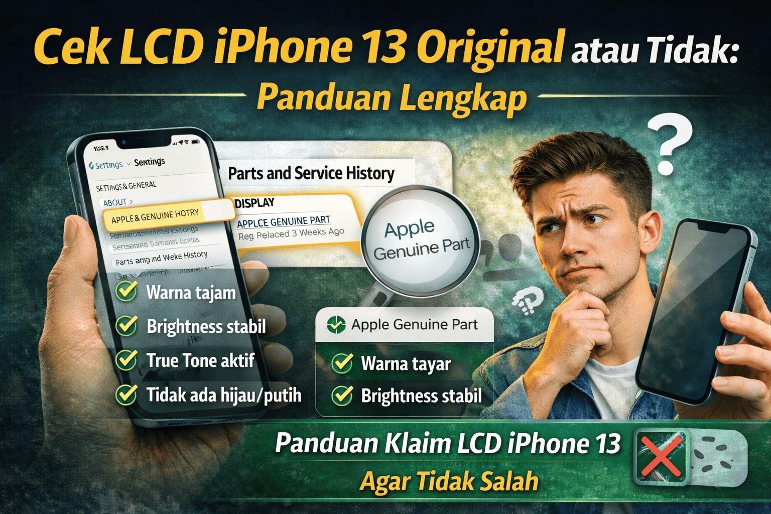 cek lcd iphone 13 original