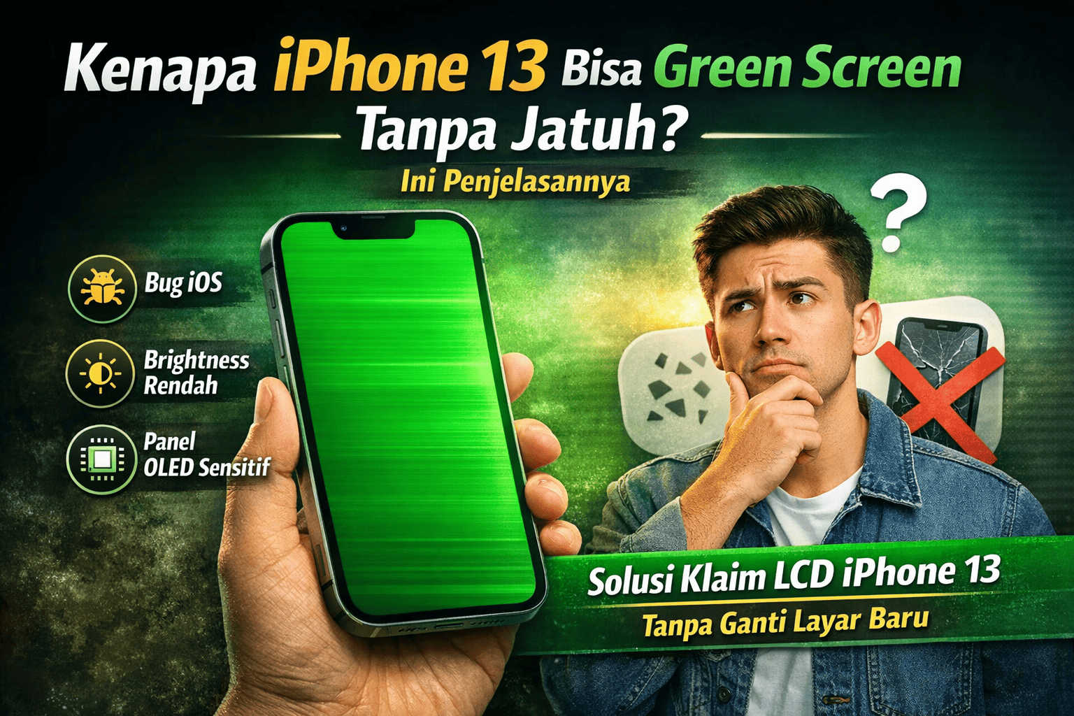 iphone 13 green screen